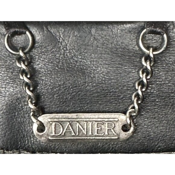 Danier Mens Genuine Leather Jacket VTG 90s Full Zip Buckle Cuffs Black Medium - Picture 12 of 16